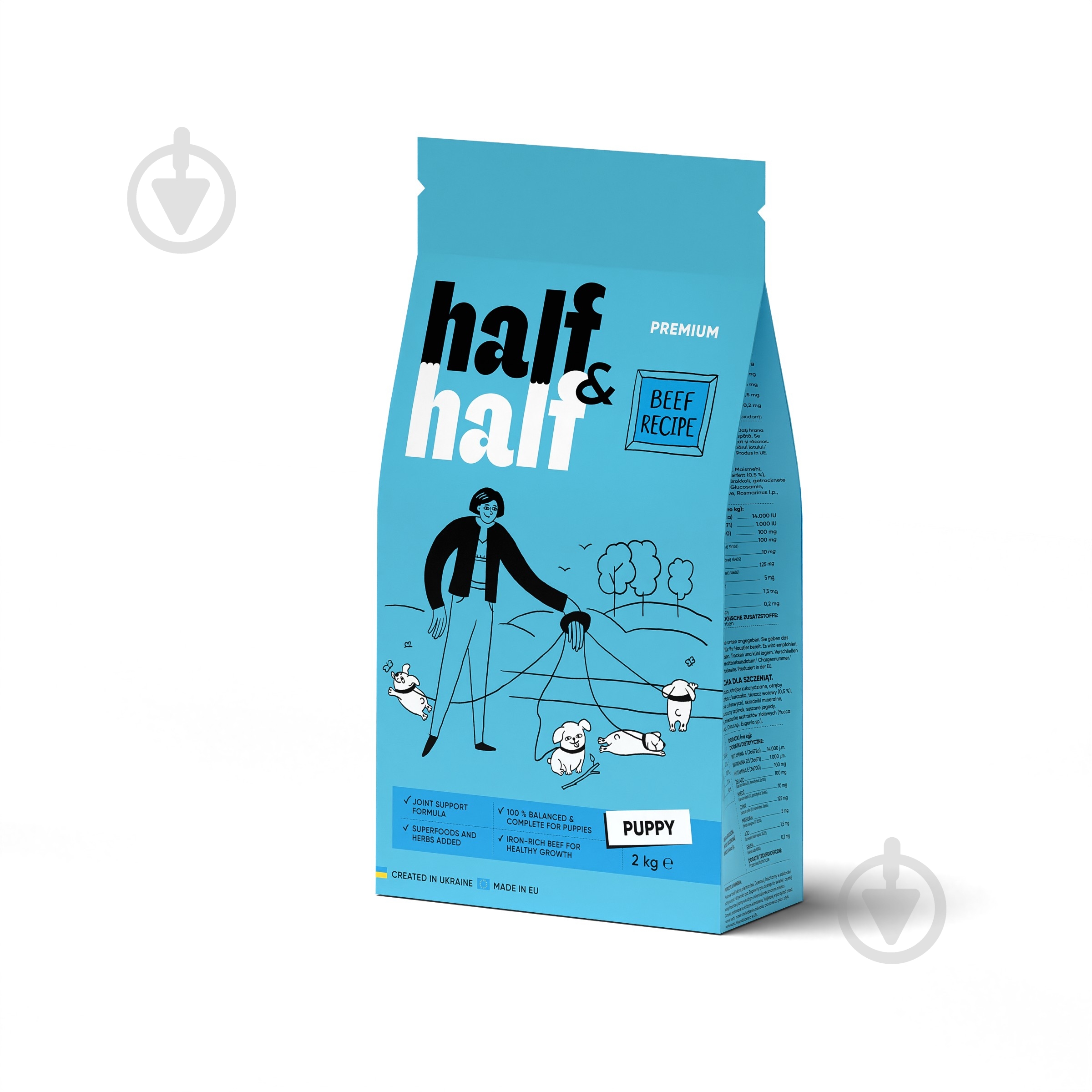 Корм сухий для усіх порід Half&Half для цуценят із яловичиною 2 кг - фото 1 Корм сухий для усіх порід Half&Half для цуценят із яловичиною 2 кг - фото 1