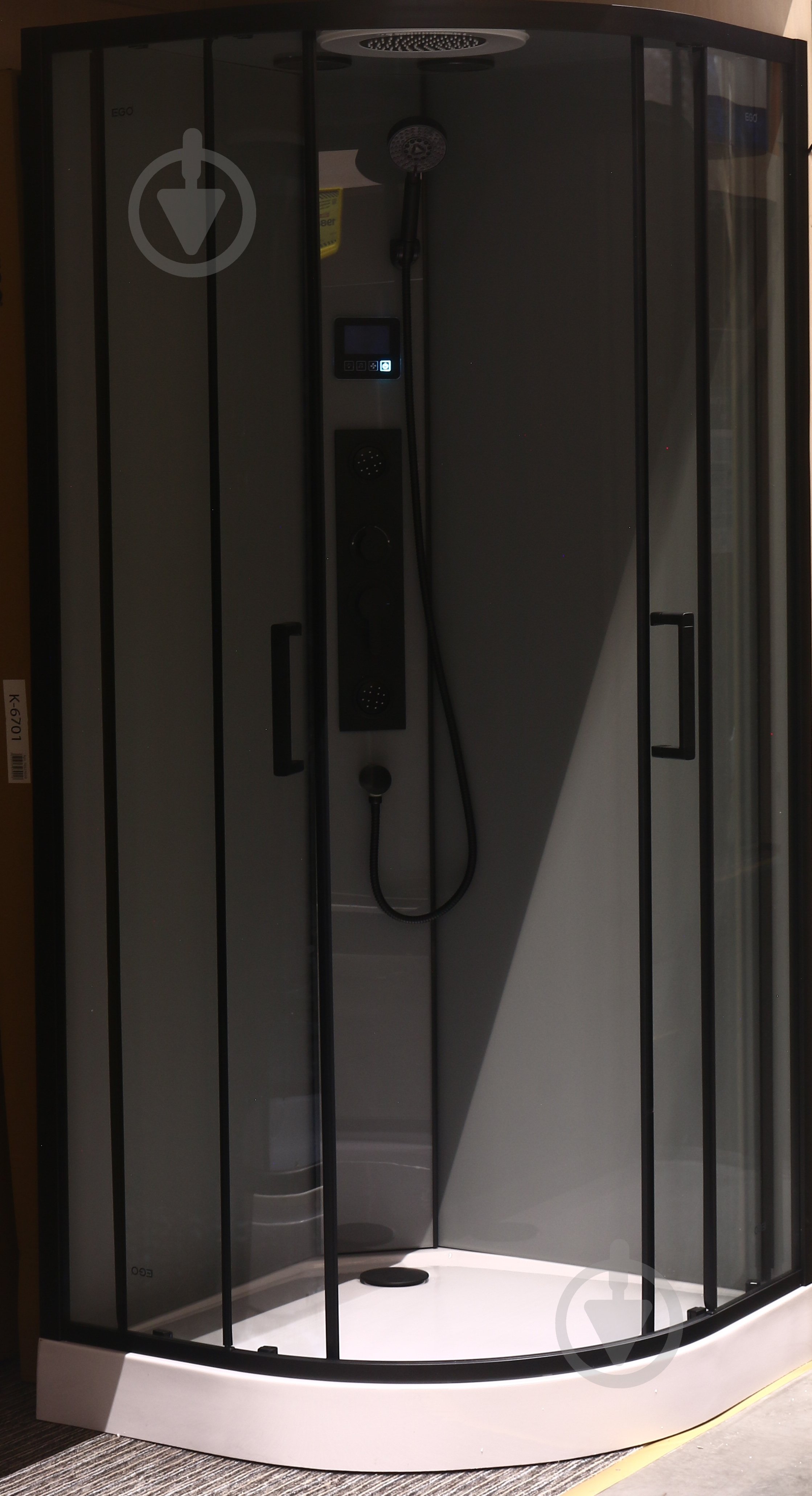 Душевой бокс EGO Pure Black Light 90x90 см K-6701 - фото 5