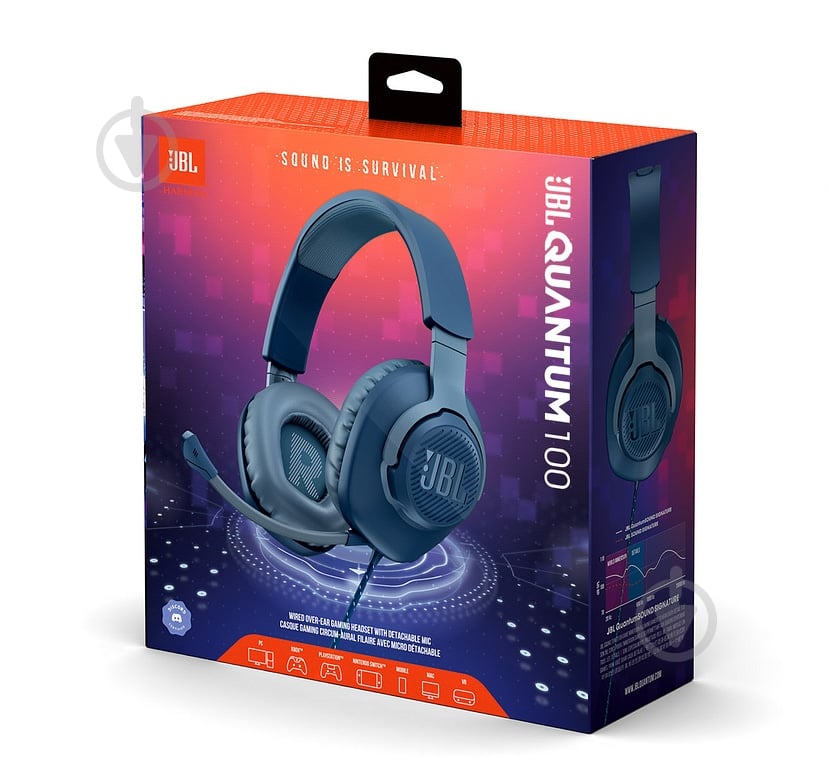 Гарнитура игровая JBL Quantum 100 blue (JBLQUANTUM100BLU) - фото 18