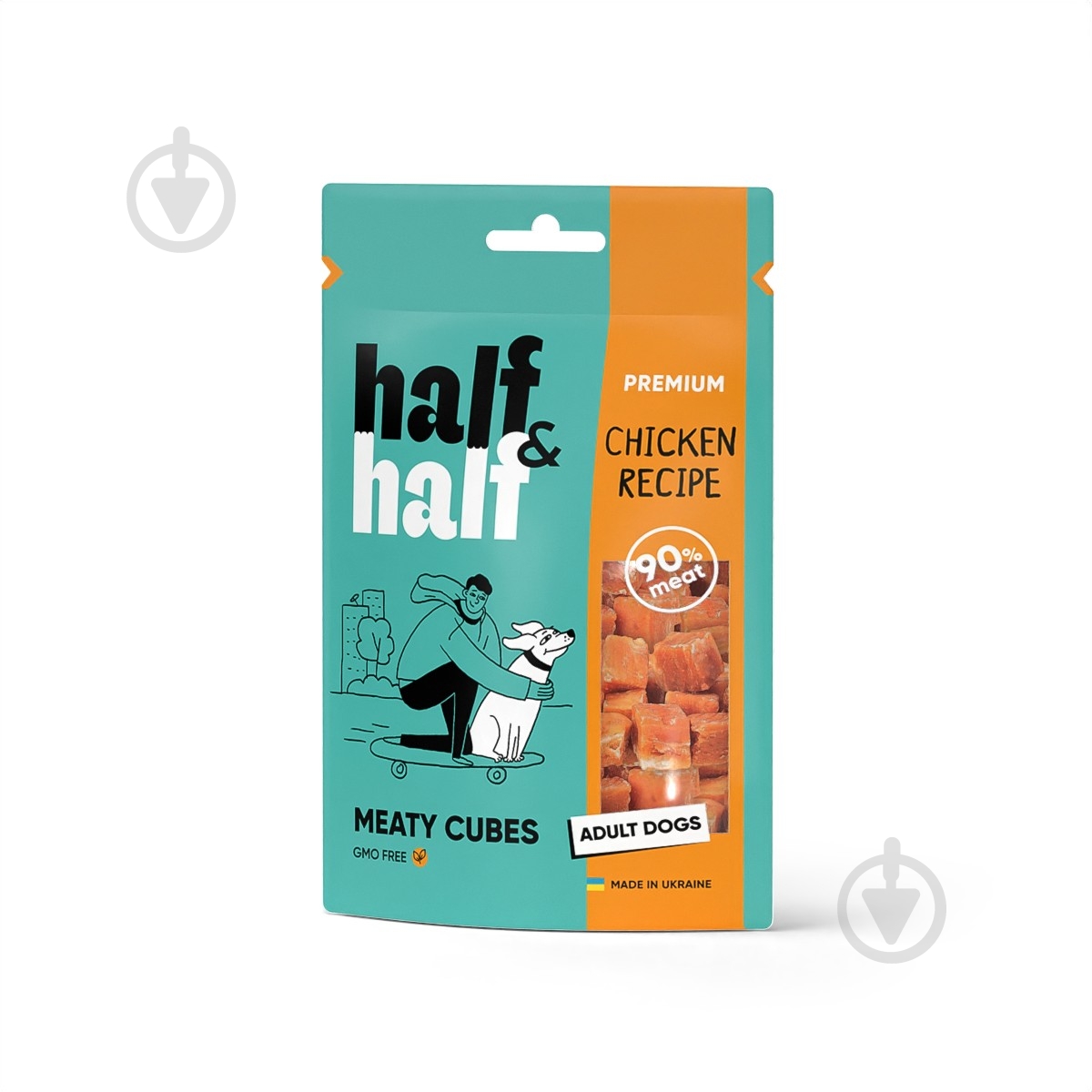 Лакомство для собак Half&Half кубики курица 100 г - фото 1