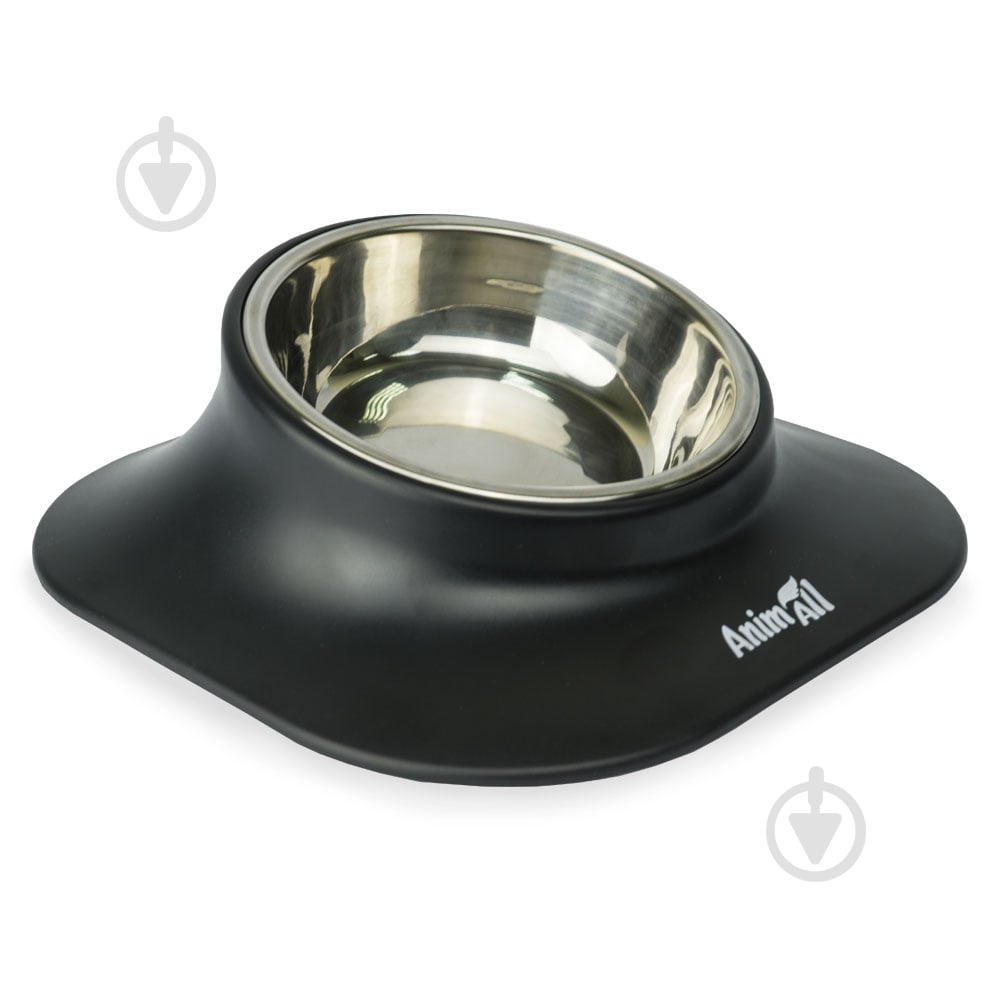 Миска AnimAll на подставке 420 мл черный металл - фото 1 Миска AnimAll на подставке 420 мл черный металл - фото 1