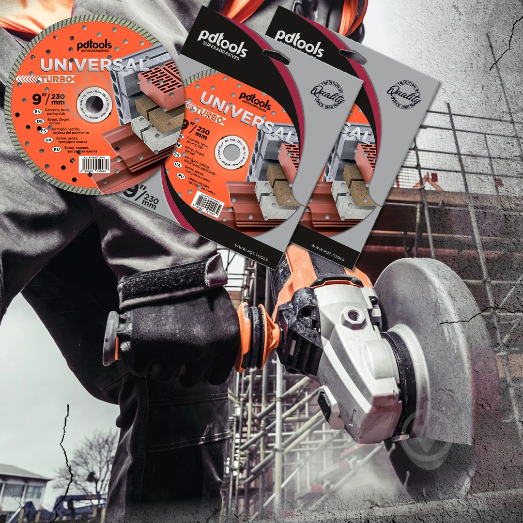 Диск алмазный отрезной PDT Turbo UNIVERSAL 230x2,6x22,2 810600TUNVu - фото 4 Диск алмазный отрезной PDT Turbo UNIVERSAL 230x2,6x22,2 810600TUNVu - фото 4