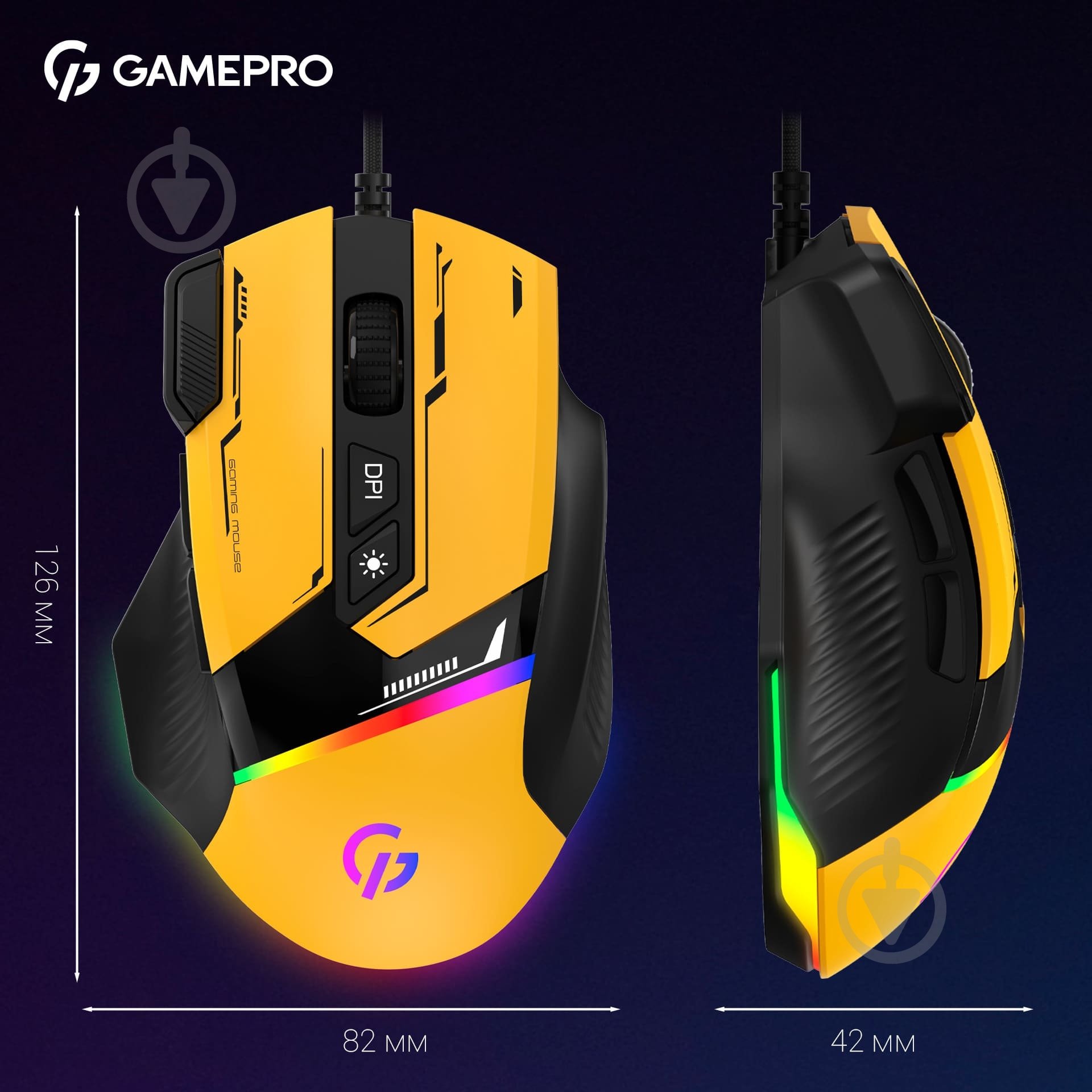 Мышка GamePro yellow/black (GM300Y) - фото 8