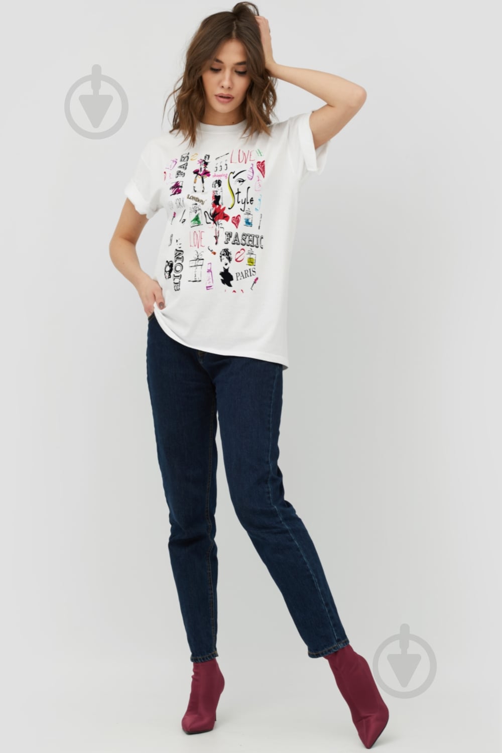 Футболка YAPPI Oversize 3702120 р.S белый - фото 1
