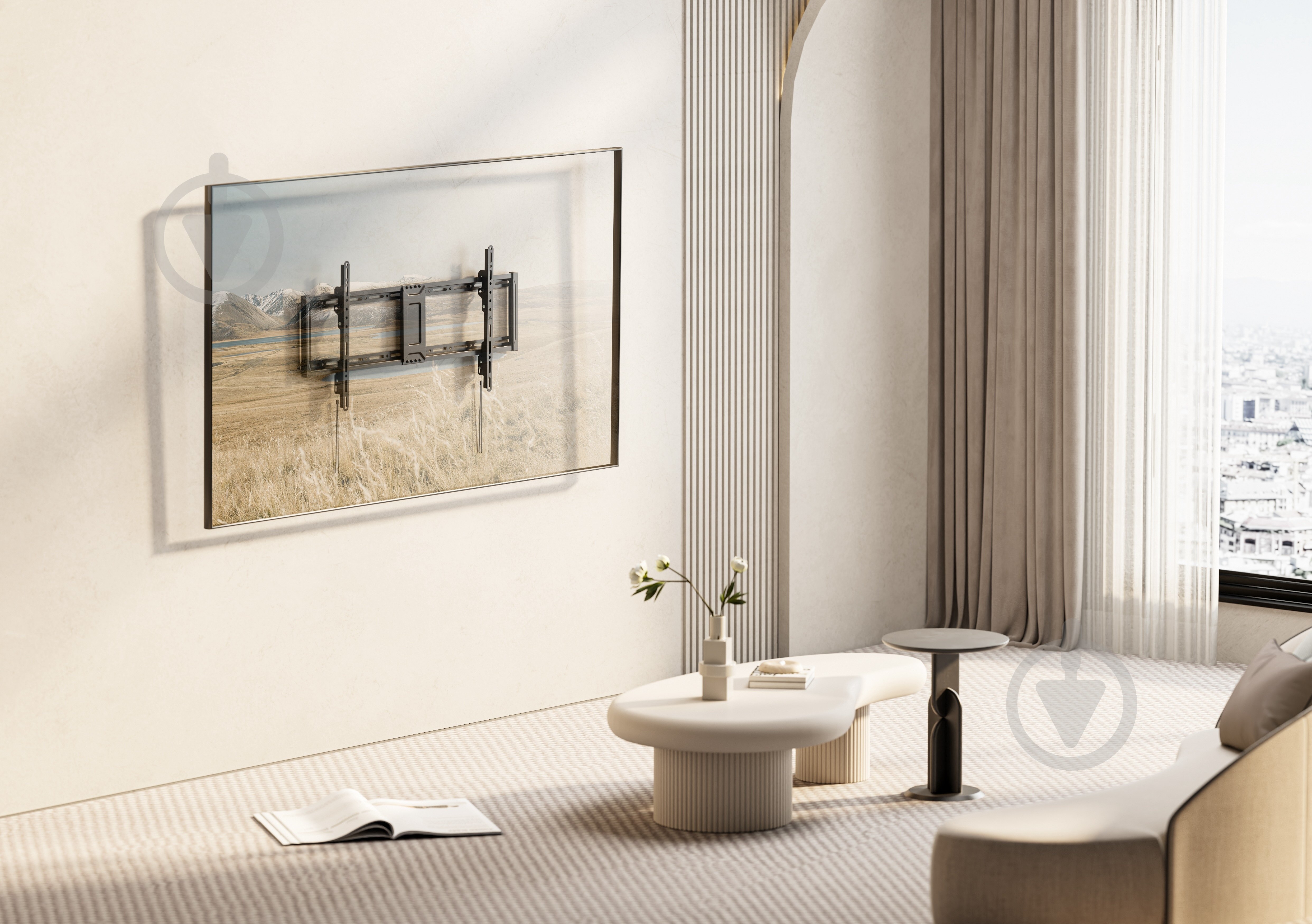 Крепление для телевизора Kivi HEAVY-48TA фиксированные 43"-95" черный - фото 6