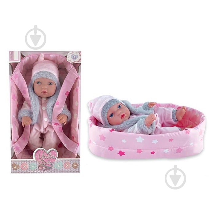 Пупс WORLD TOP DEVELOPMENT LTD + люлька-переноска YL2312A-D - фото 1