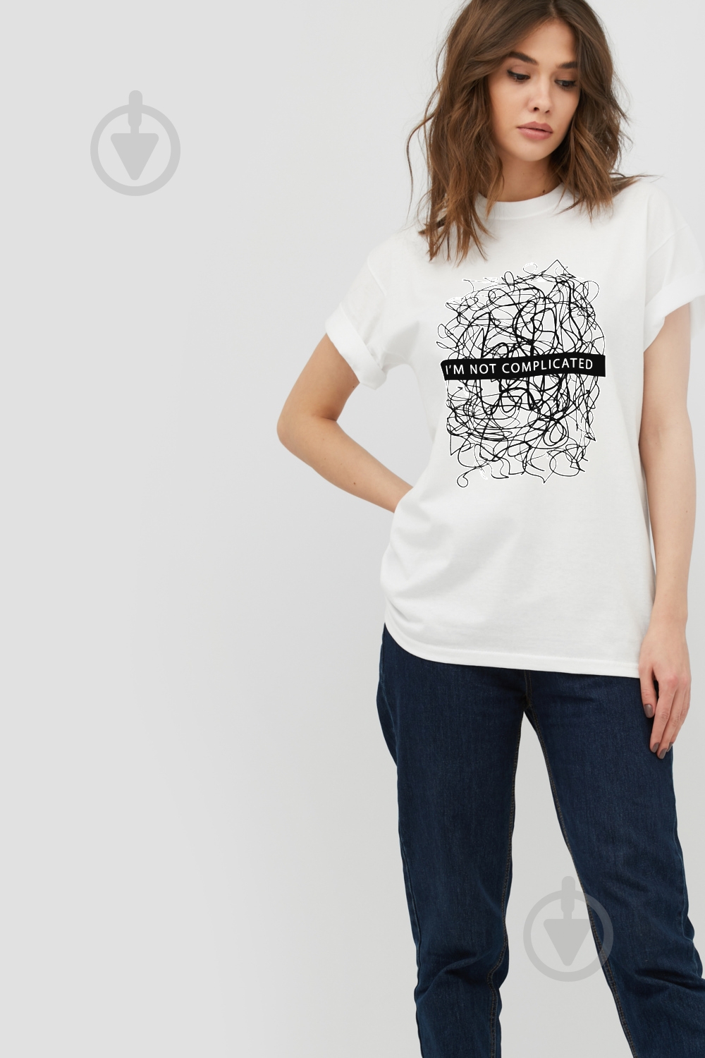 Футболка YAPPI Oversize WW3042 р.M белый - фото 1