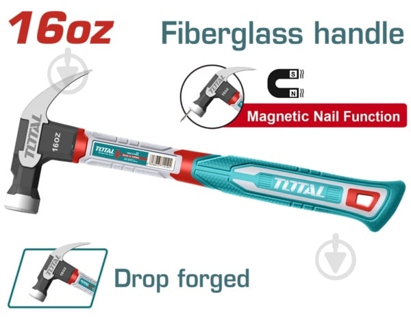 Молоток столярный Total 700 г THCH61016 - фото 1 Молоток столярный Total 700 г THCH61016 - фото 1
