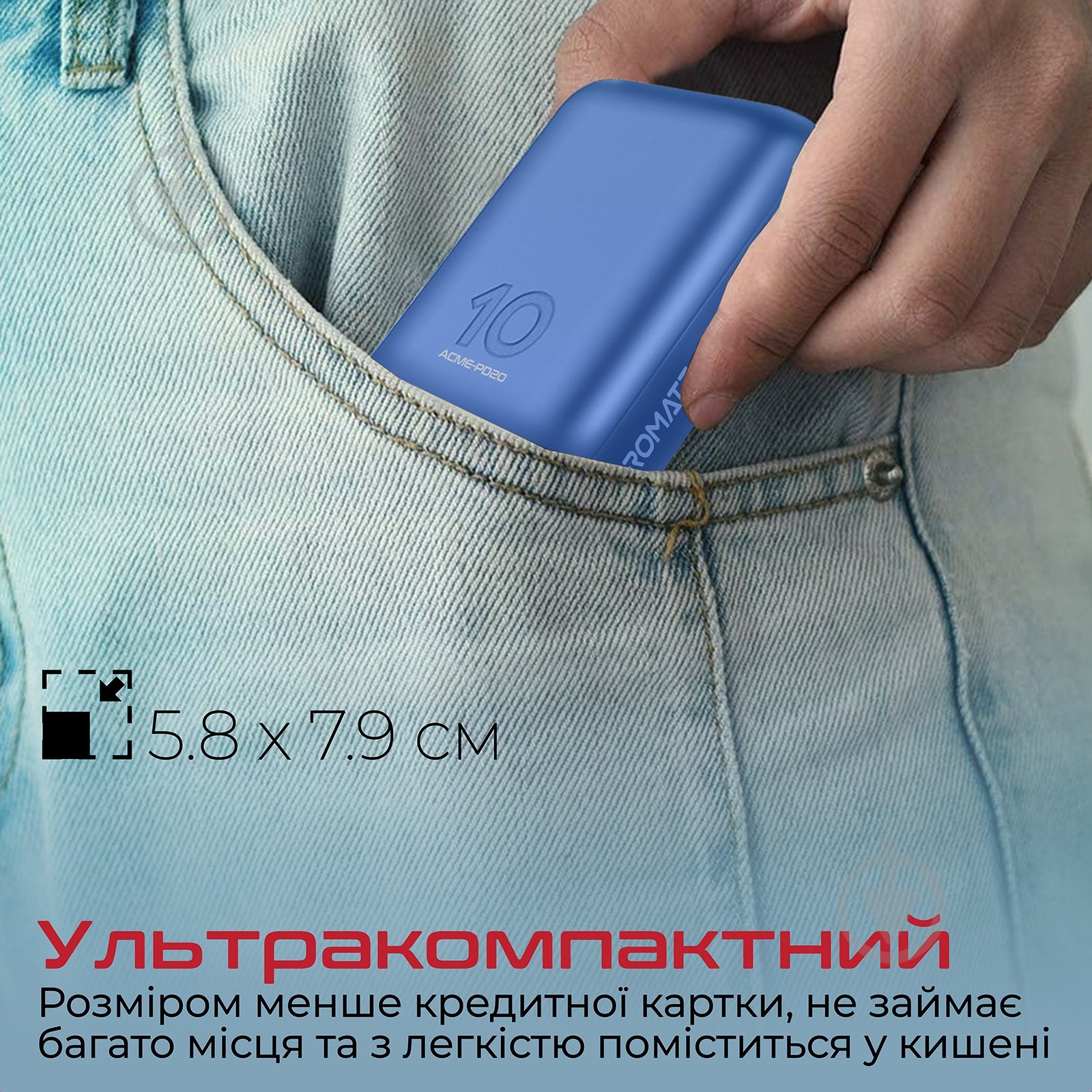 Повербанк Promate 10000 mAh (acme-pd20.blue) - фото 5
