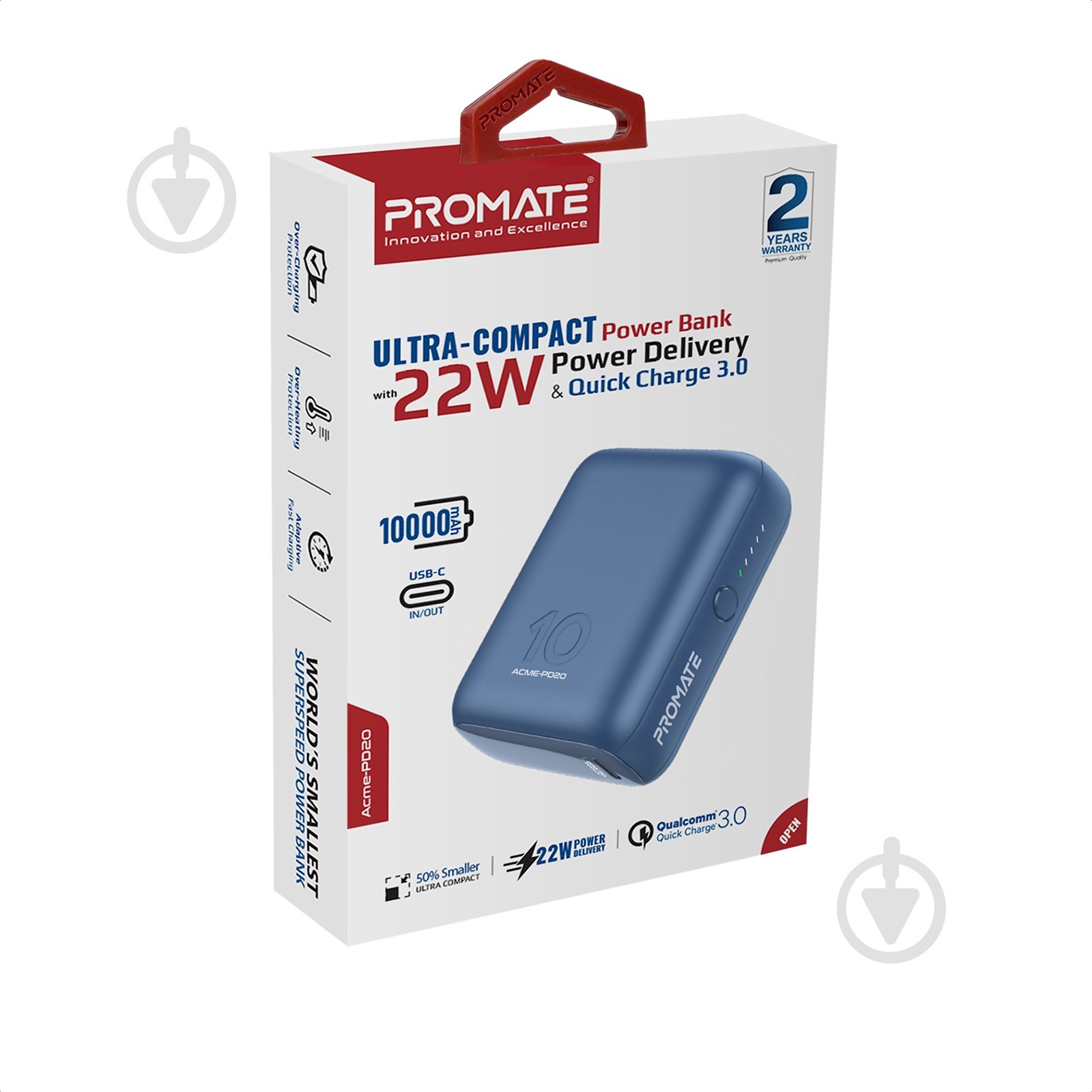 Повербанк Promate 10000 mAh (acme-pd20.blue) - фото 7