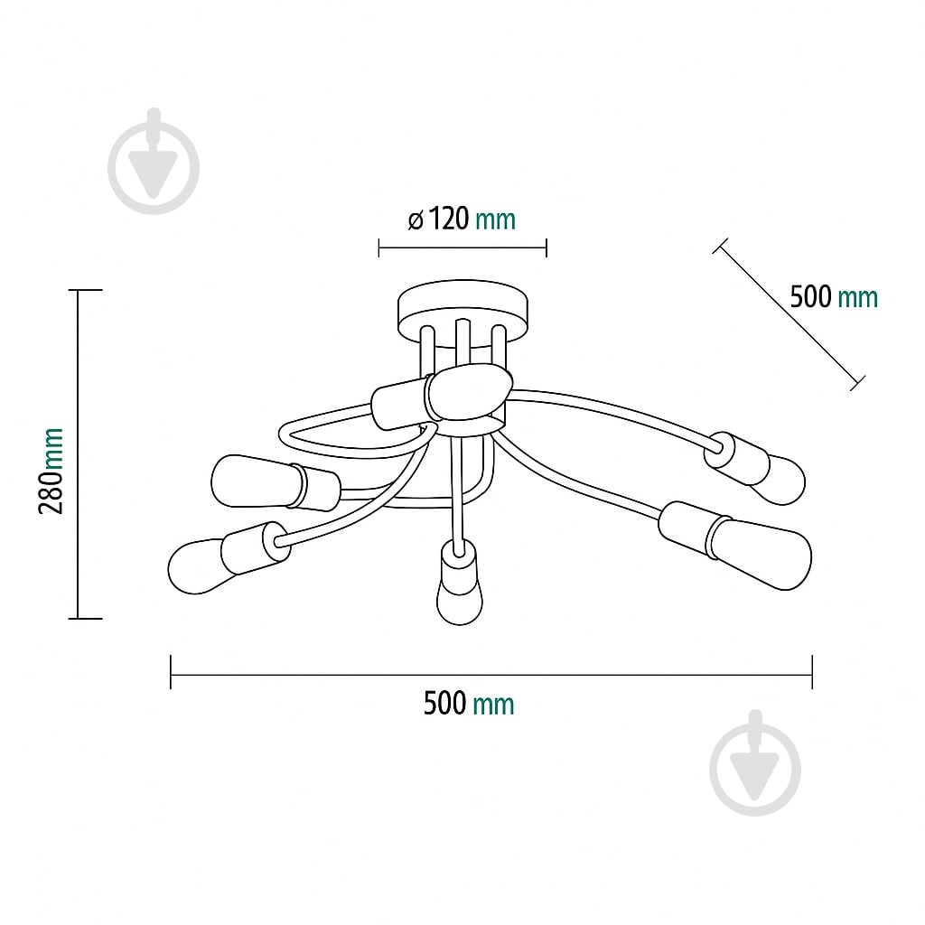 Люстра TK Lighting FADO 2584 6x15 Вт E27 чорний - фото 2