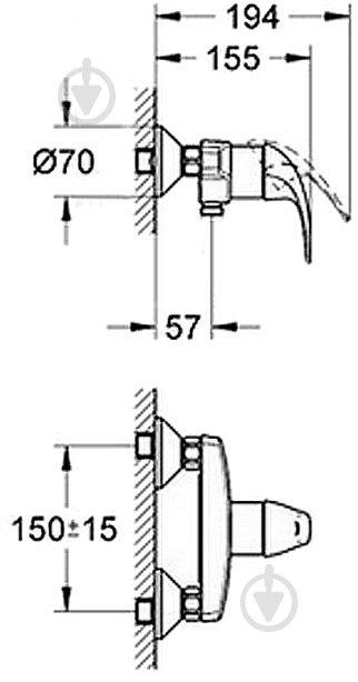 Смеситель для душа Grohe BauCurve 32807000 - фото 2
