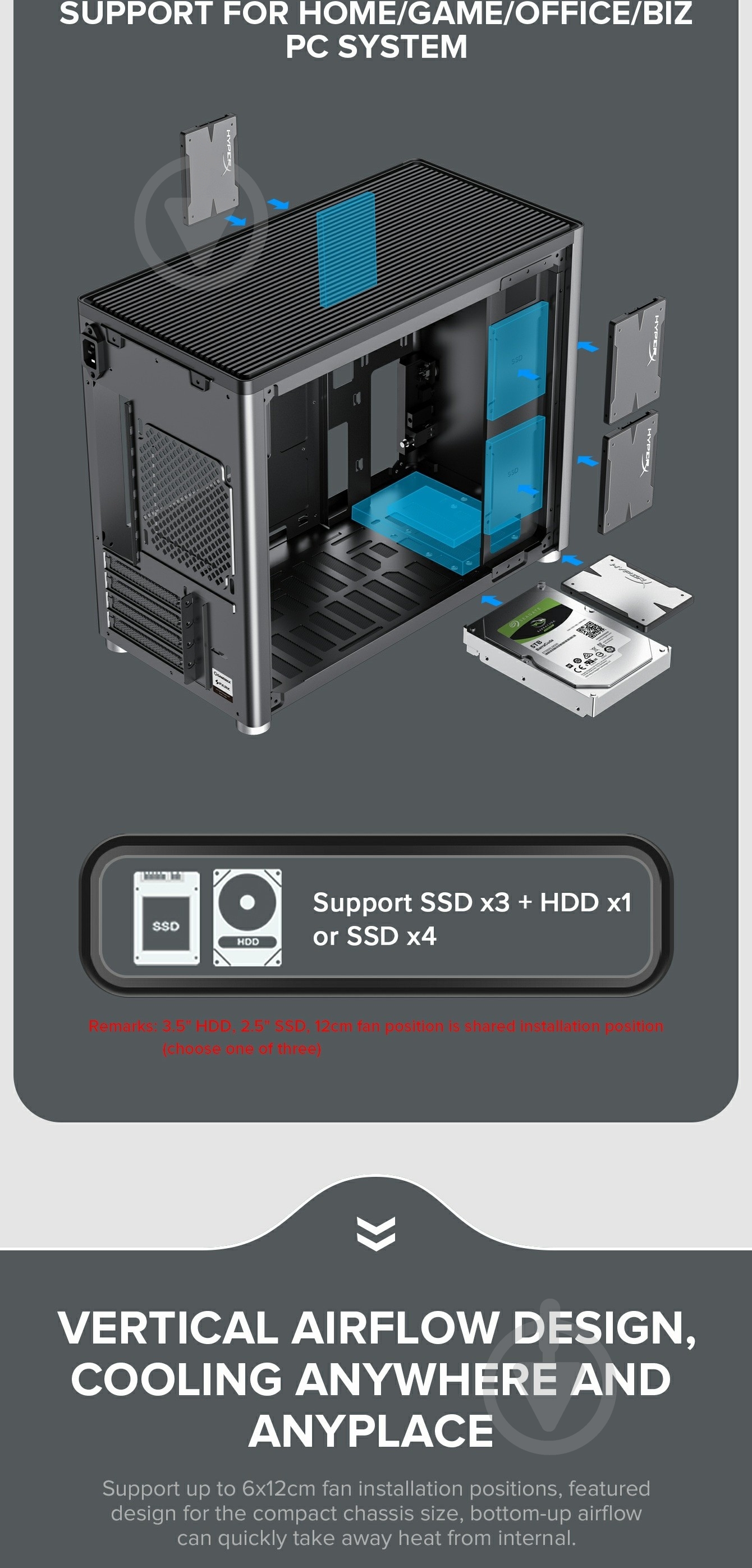 Корпус GameMax ini Tower Spark Grey - фото 19