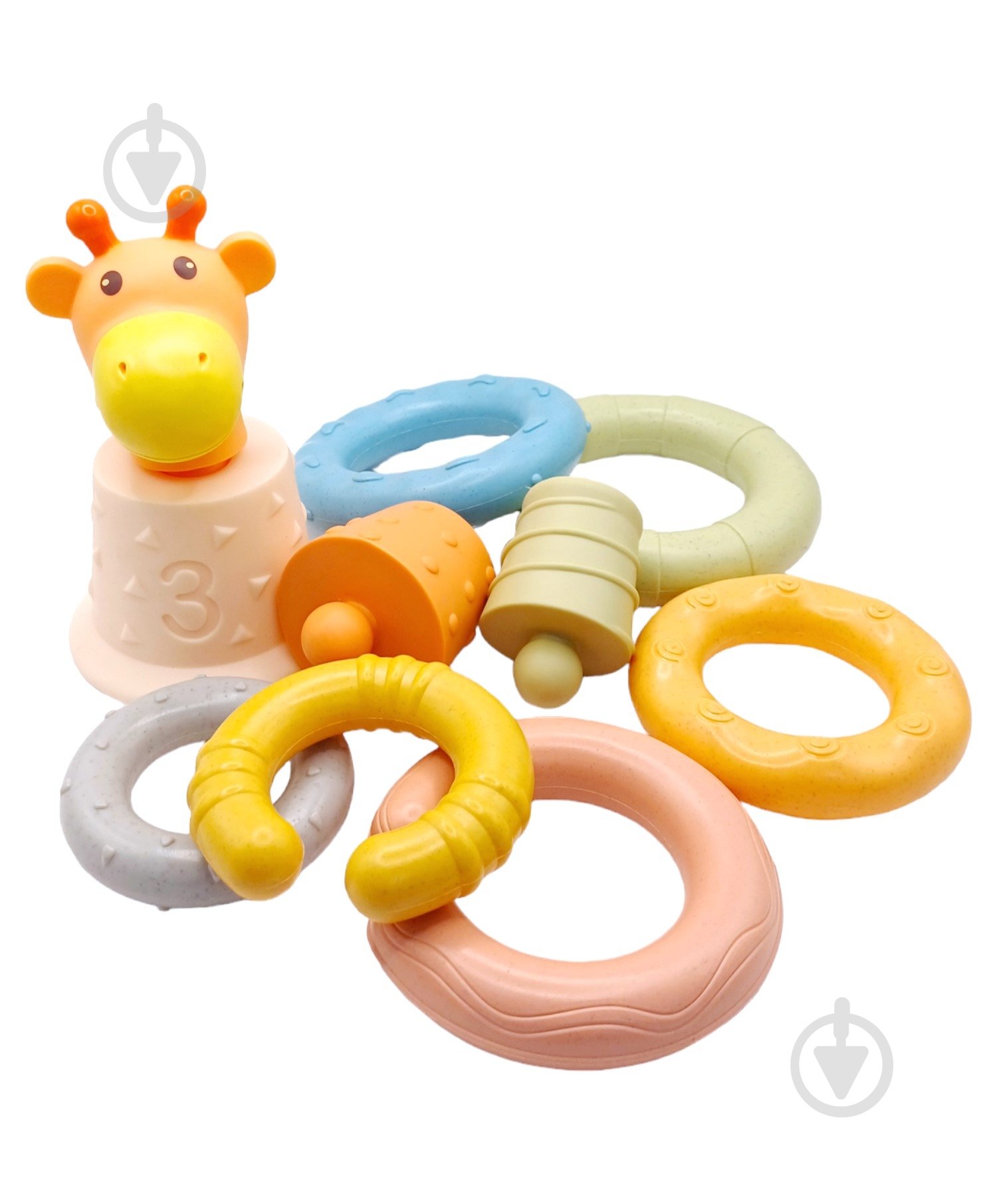 Ігровий набір для купання Bibi Toys Пірамідка тактильна Жираф 10 елементів 760837BT - фото 3 Ігровий набір для купання Bibi Toys Пірамідка тактильна Жираф 10 елементів 760837BT - фото 3