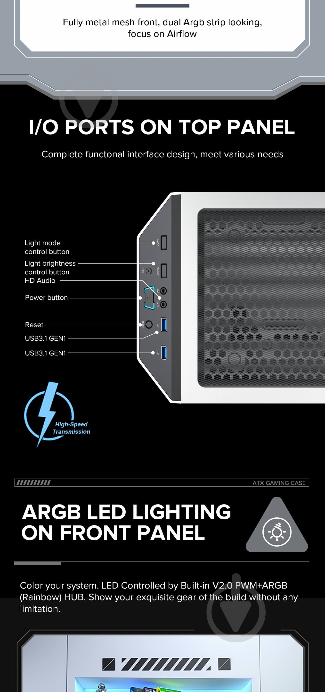 Корпус GameMax Precision White - фото 26