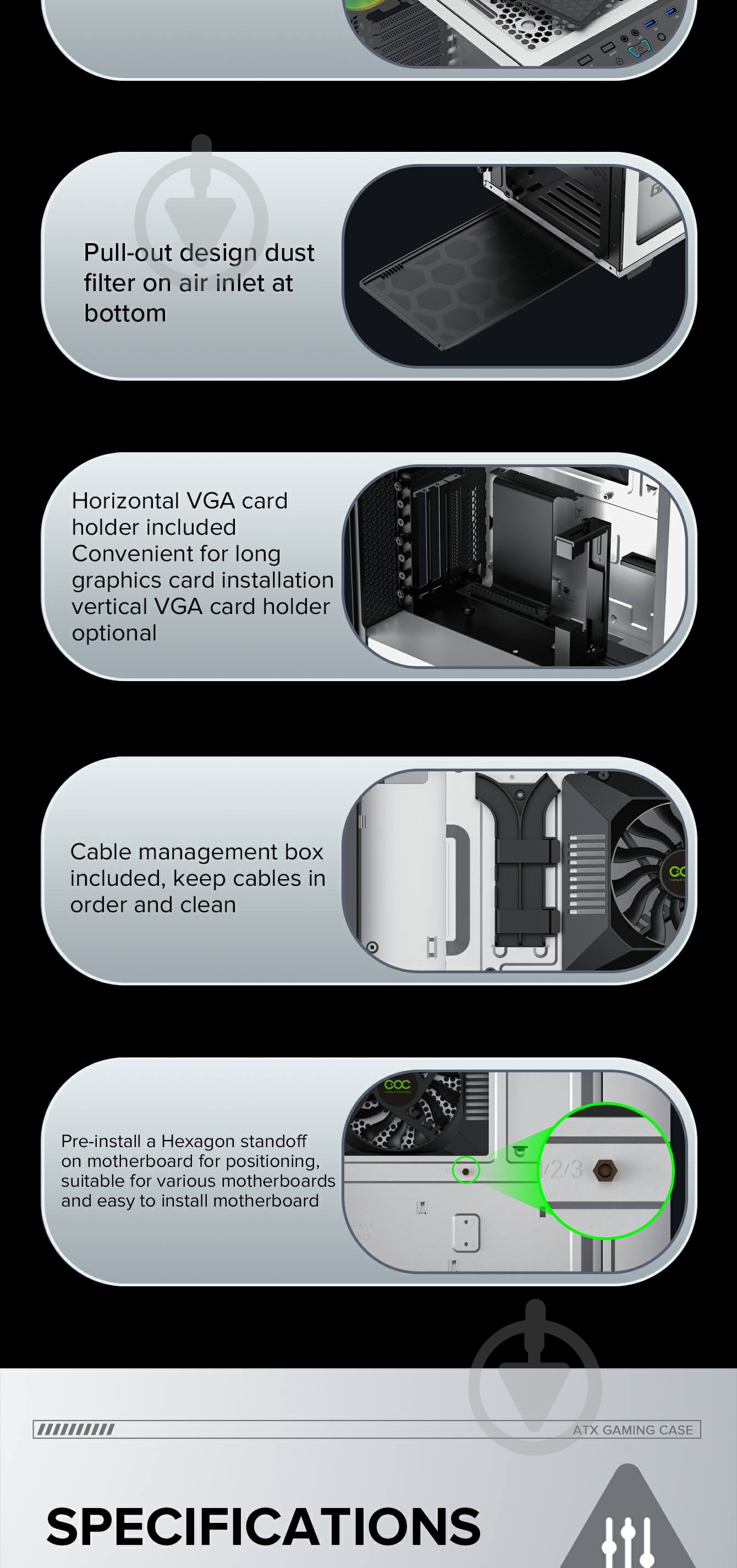 Корпус GameMax Precision White - фото 15