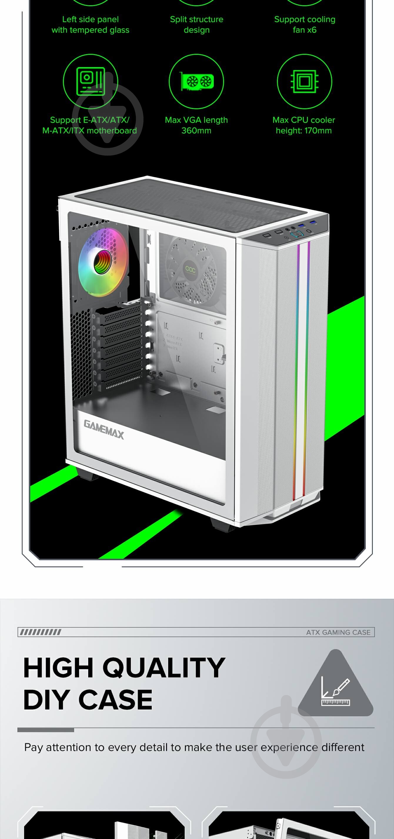 Корпус GameMax Precision White - фото 29