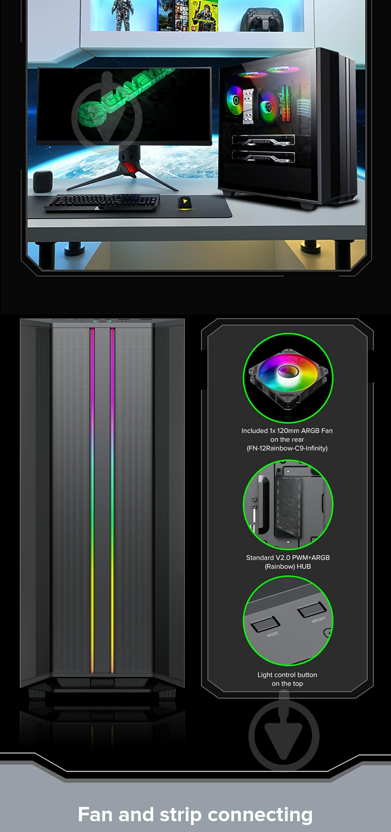 Корпус GameMax Precision Black - фото 28