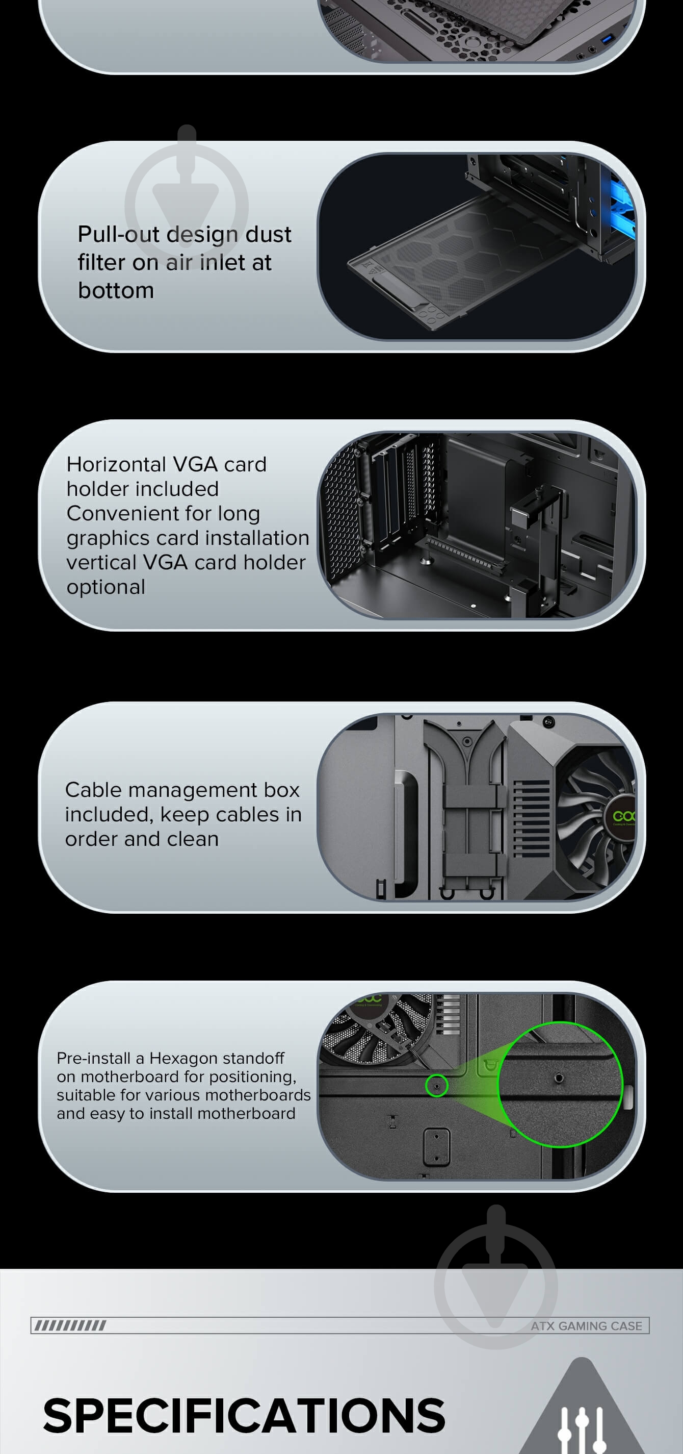 Корпус GameMax Precision Black - фото 37