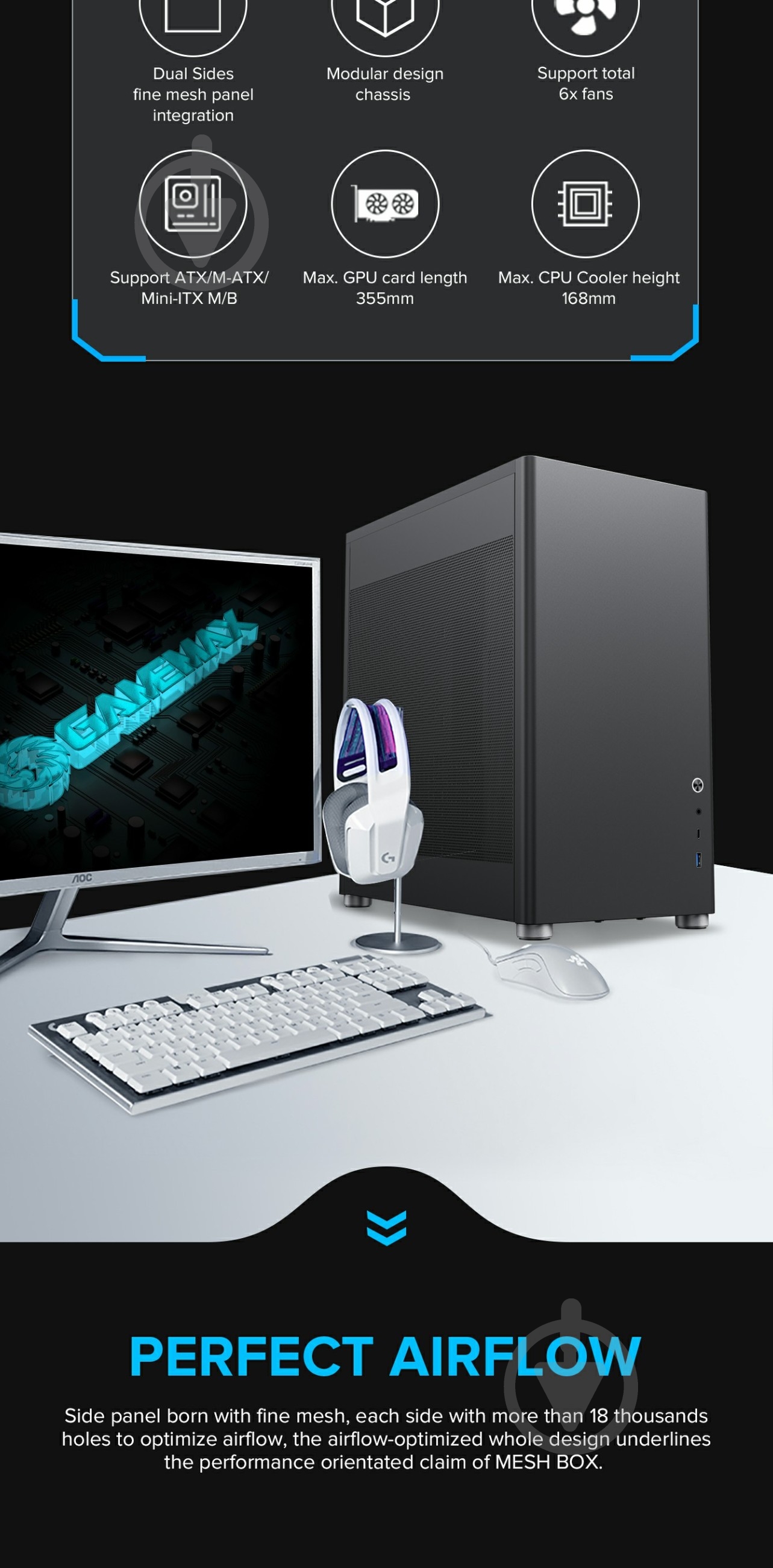 Корпус GameMax MeshBox Black - фото 27 Корпус GameMax MeshBox Black - фото 27