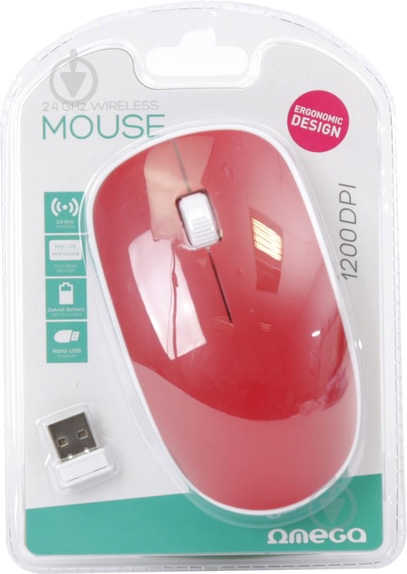 Мышь Omega Wireless OM0420WR red - фото 3