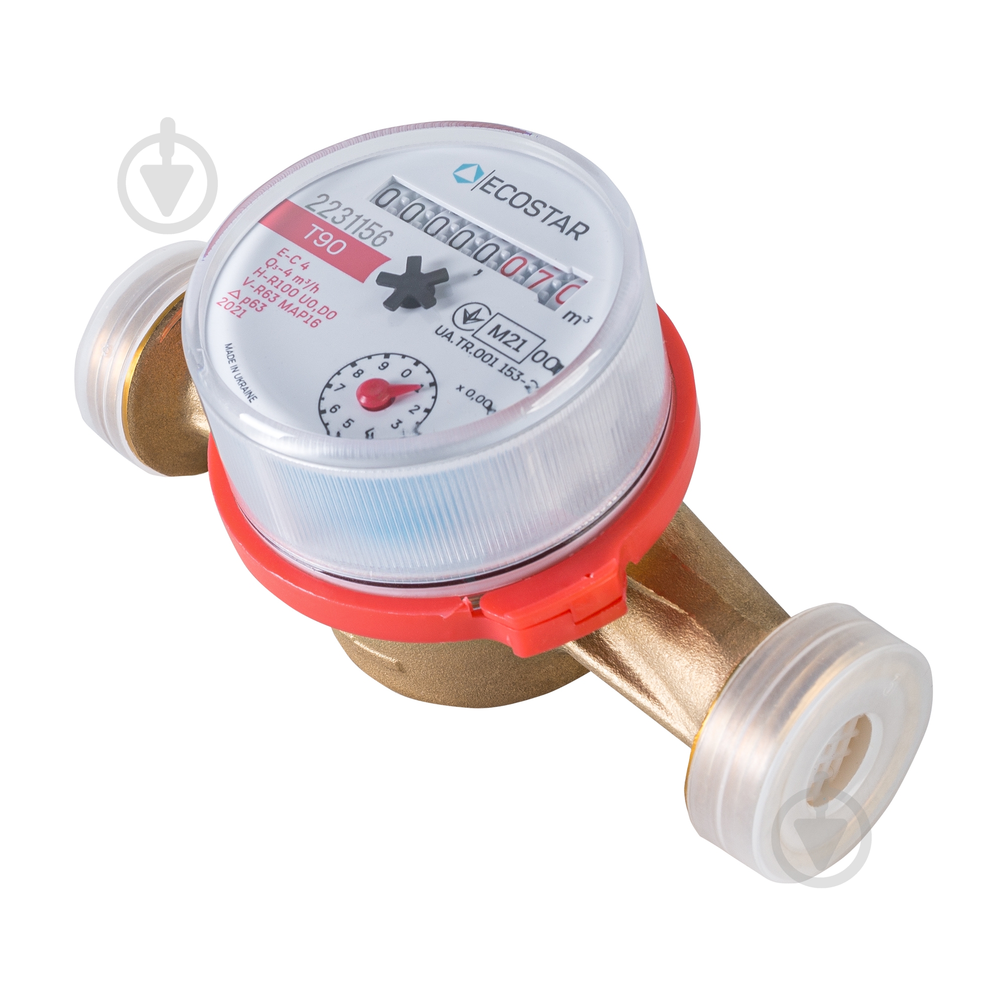 Лічильник гарячої води Ecostar DN20 3/4" L130 E-C 4,0 без КМЧ - фото 2 Лічильник гарячої води Ecostar DN20 3/4" L130 E-C 4,0 без КМЧ - фото 2