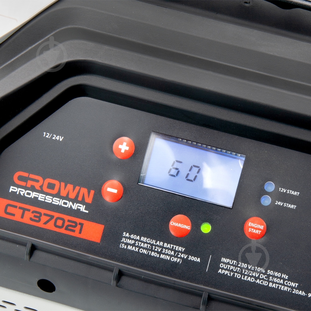 Зарядное устройство инверторное Crown 5 А 900 А/год (CT37021) - фото 2 Зарядное устройство инверторное Crown 5 А 900 А/год (CT37021) - фото 2