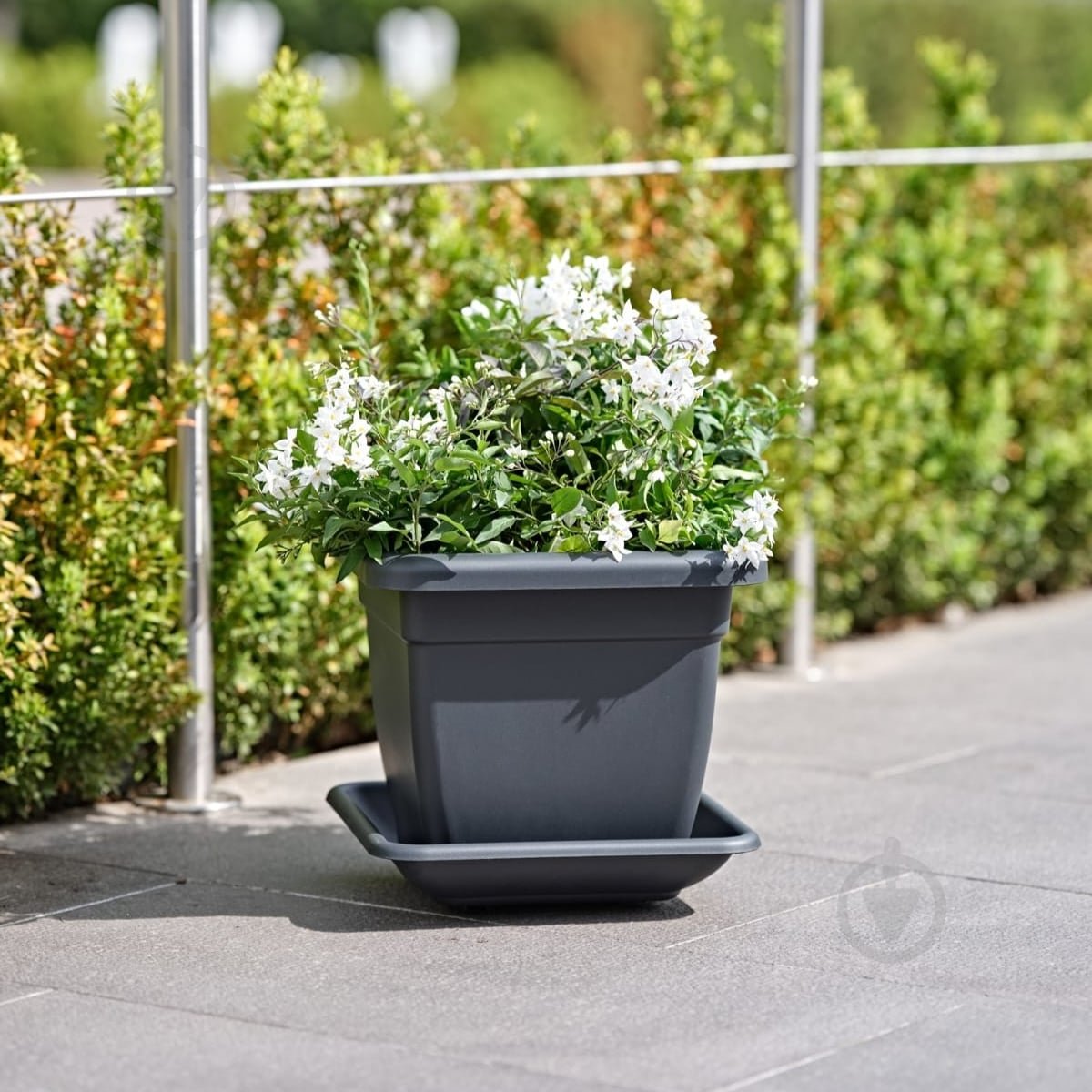 Подставка под вазон TeraPlast NAZCA 39х39x7 см серый - фото 3