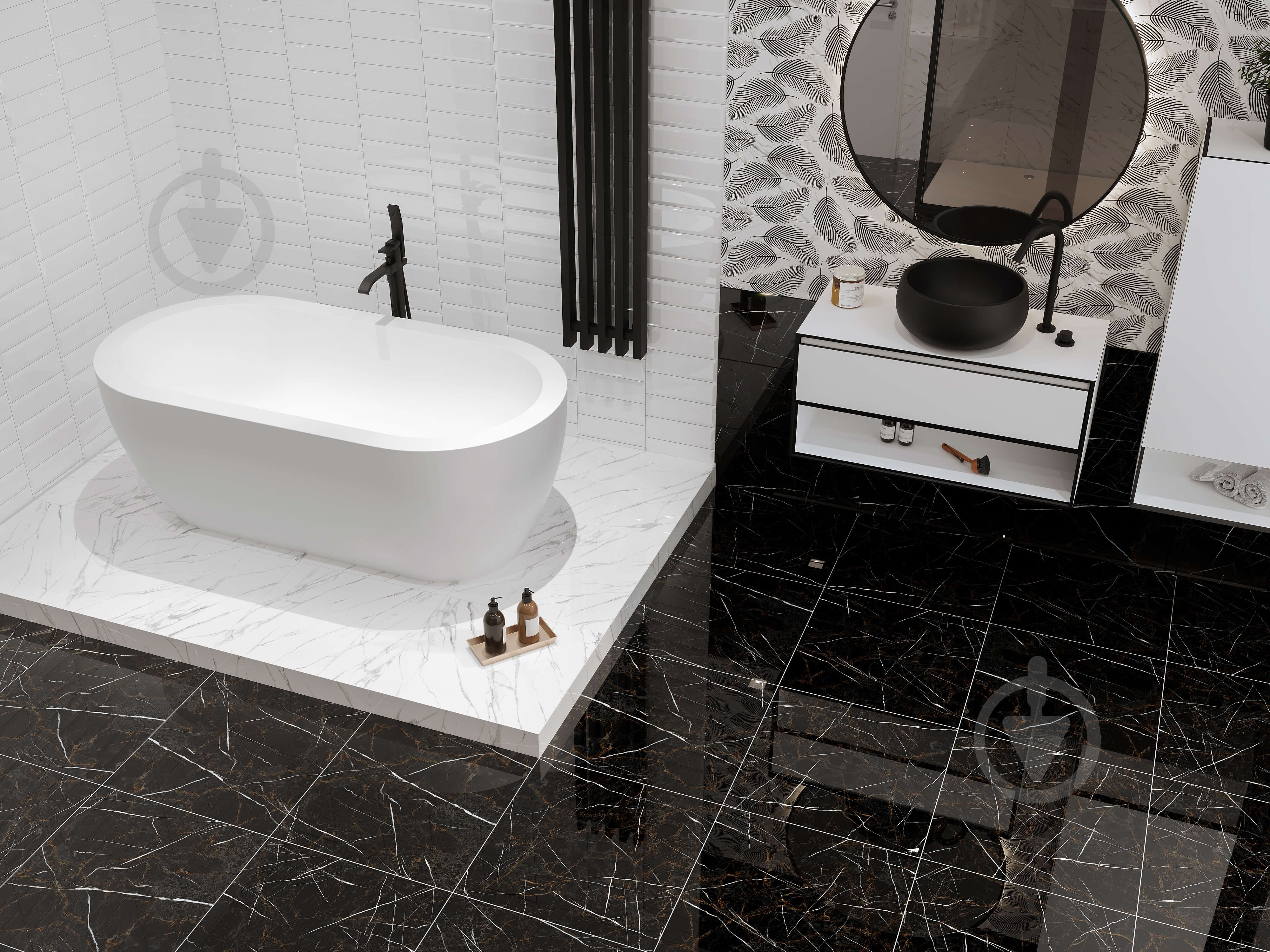 ᐉ Плитка Golden Tile Nero E Bianco black NBС500 59,5x59,5 см