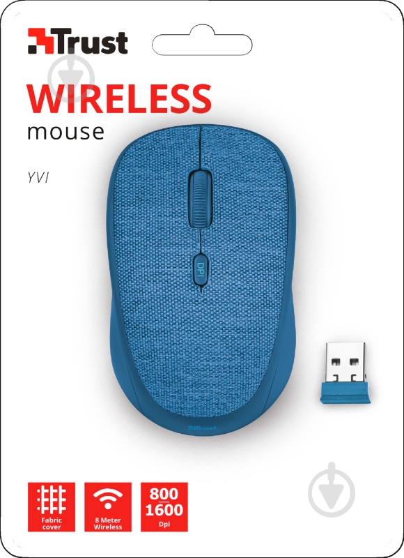 Миша Trust Yvi Fabric Wireless 22629 blue (22629) - фото 6 Миша Trust Yvi Fabric Wireless 22629 blue (22629) - фото 6