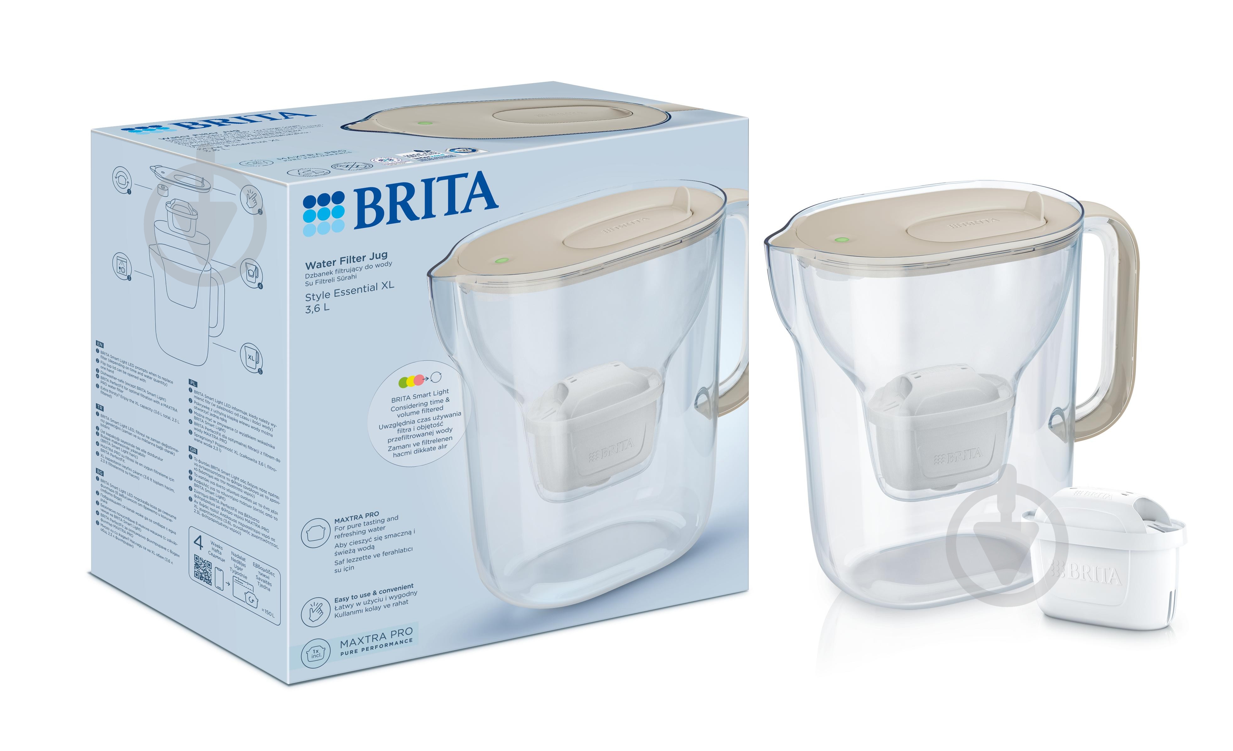 Фильтр-кувшин BRITA Style Essential XL Mxpro песочный 1058044 - фото 1