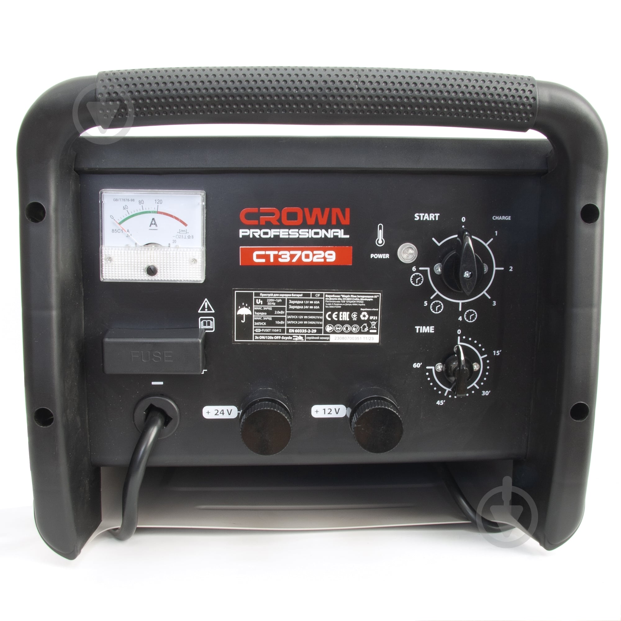 Пускозарядний пристрій трансформаторний Crown 540 А 1000 А/ч (CT37029) - фото 4