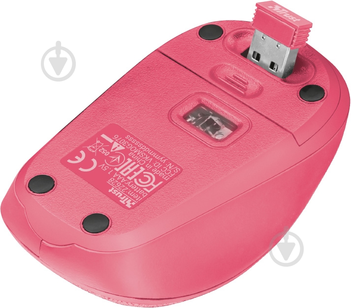 Мышь Trust Yvi Fabric Wireless 22674 pink (22674) - фото 4 Мышь Trust Yvi Fabric Wireless 22674 pink (22674) - фото 4