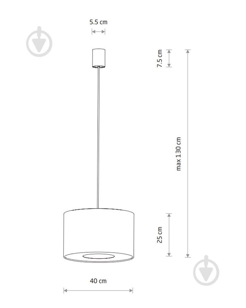 Люстра підвісна Nowodvorski Cedro 1x15 Вт E27 сірий 11664 - фото 14