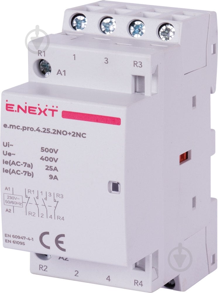 Контактор E.NEXT e.mc.pro.4.25.2NO+2NC p005222 - фото 1
