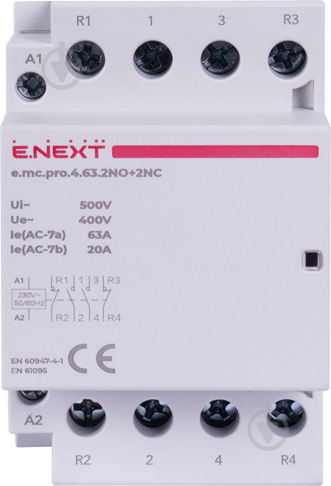 Контактор E.NEXT e.mc.pro.4.63.2NO+2NC p005231 - фото 2