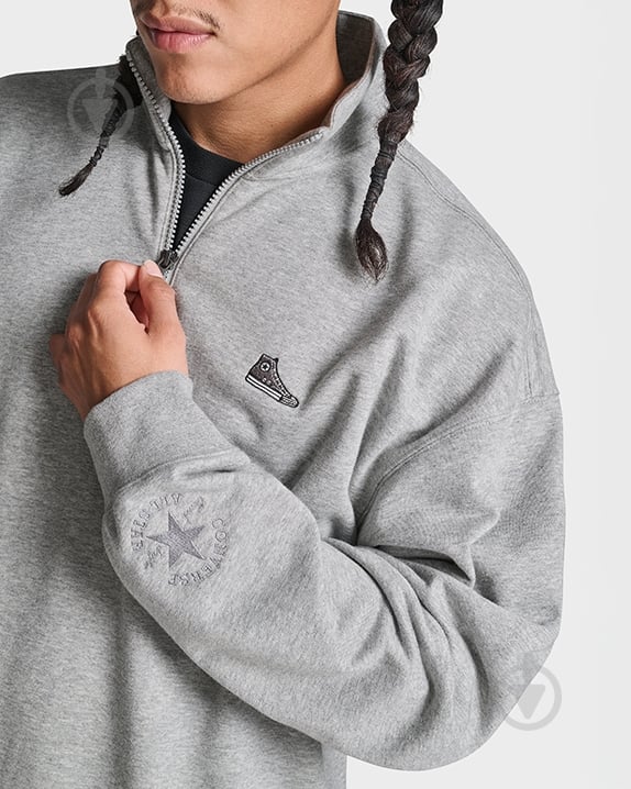 Джемпер Converse SNEAKER PATCH ? ZIP CVM5K558-M6X р.2XL серый - фото 5 Джемпер Converse SNEAKER PATCH ? ZIP CVM5K558-M6X р.2XL серый - фото 5