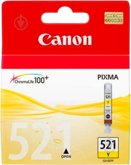 Картридж Canon CLI-521Y 2936B004 жовтий 2936B004 - фото 1 Картридж Canon CLI-521Y 2936B004 жовтий 2936B004 - фото 1