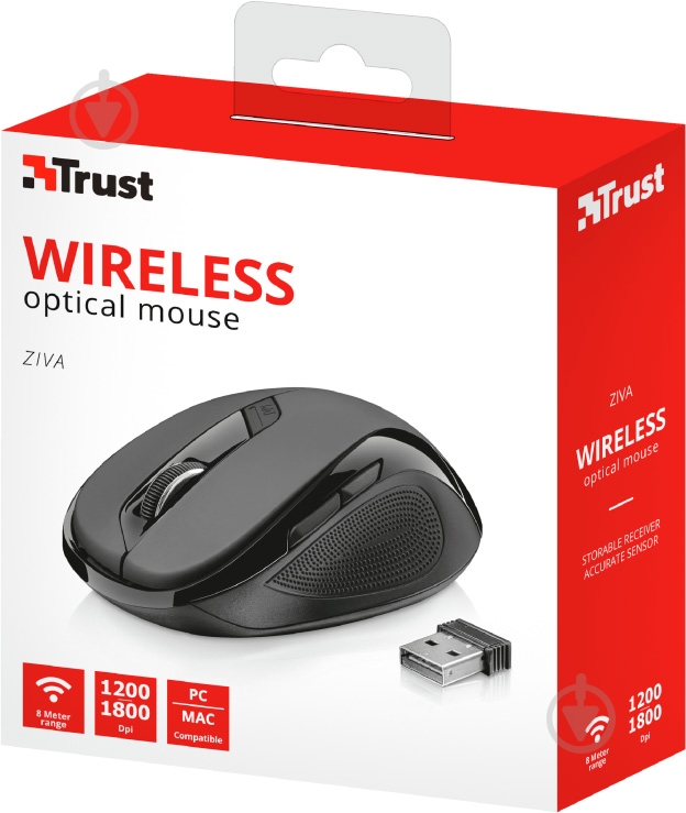 Мышь Trust Ziva Wireless Optical 21949 (21949) - фото 7