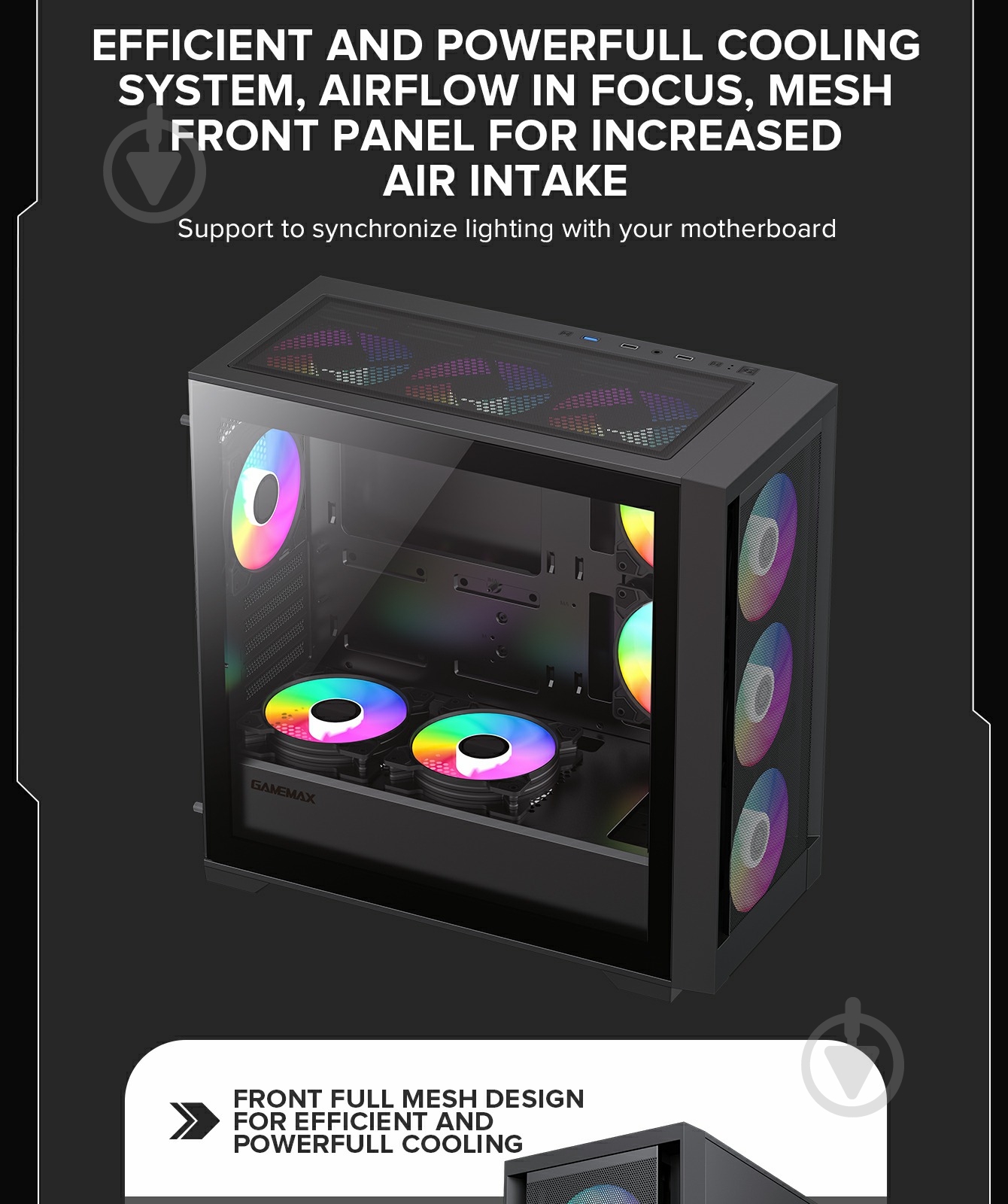 Корпус GameMax Defender Mesh Black - фото 11 Корпус GameMax Defender Mesh Black - фото 11