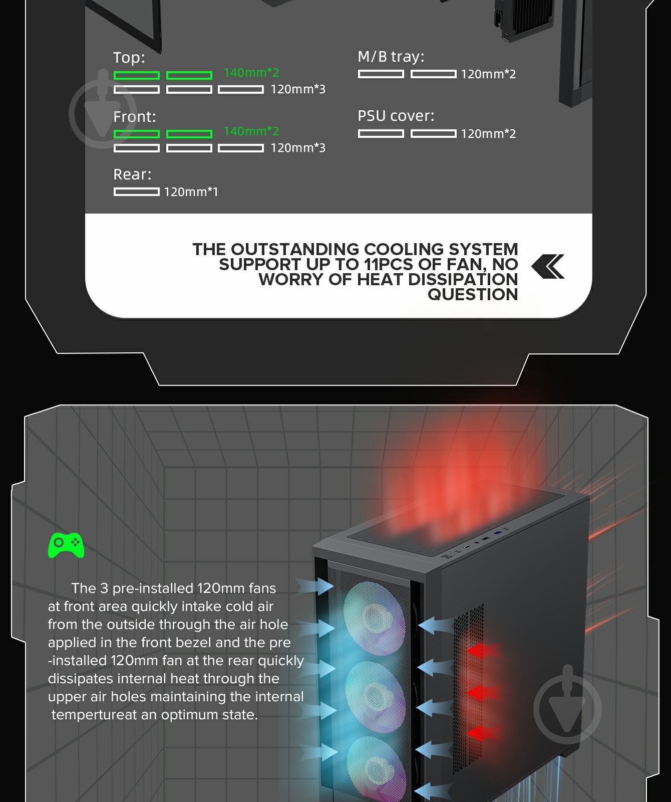 Корпус GameMax Defender Mesh Black - фото 16 Корпус GameMax Defender Mesh Black - фото 16
