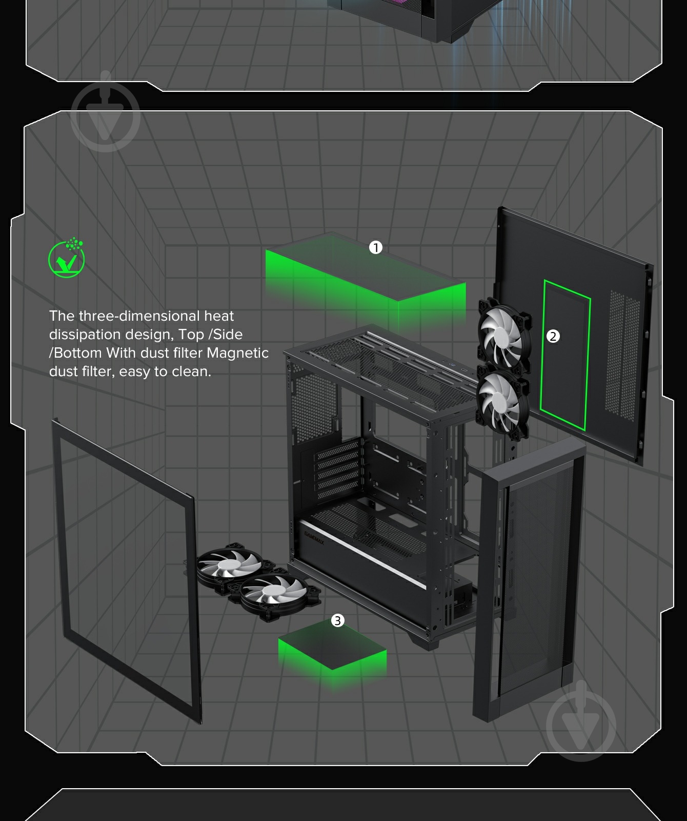 Корпус GameMax Defender Mesh Black - фото 17 Корпус GameMax Defender Mesh Black - фото 17