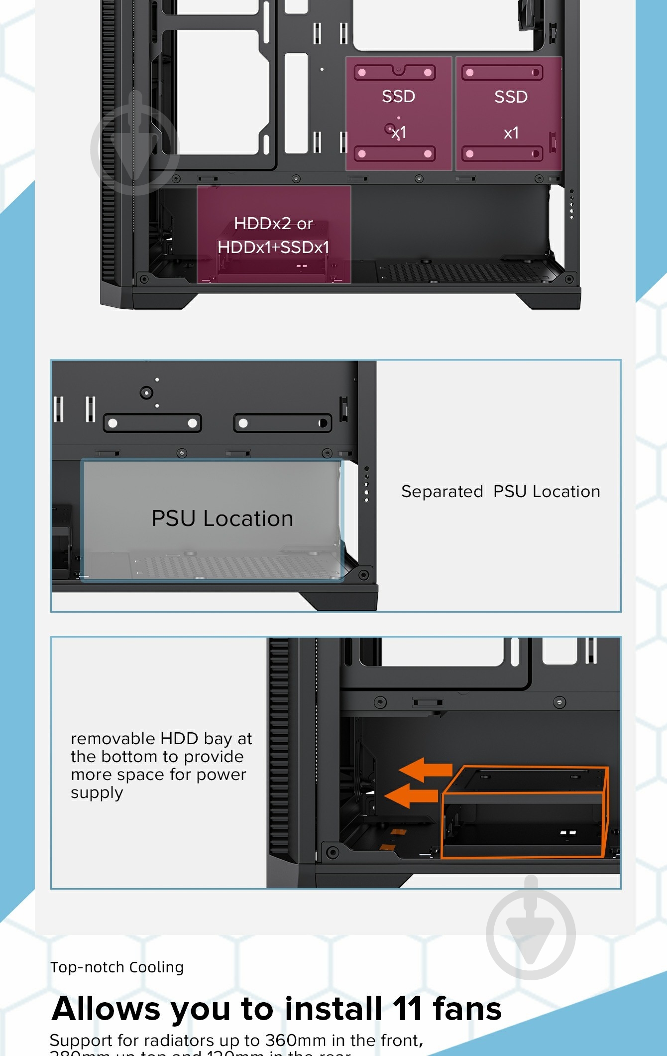 Корпус GameMax Destroyer Mesh Black - фото 13