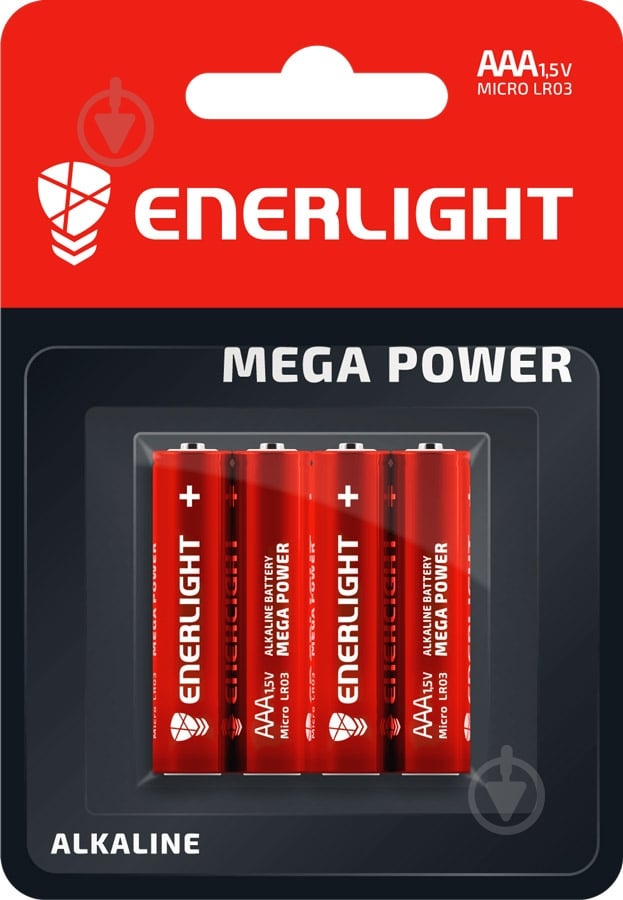 Батарейки Enerlight Mega Power AAA (мизинчиковые) 4 шт. (90030104) - фото 1