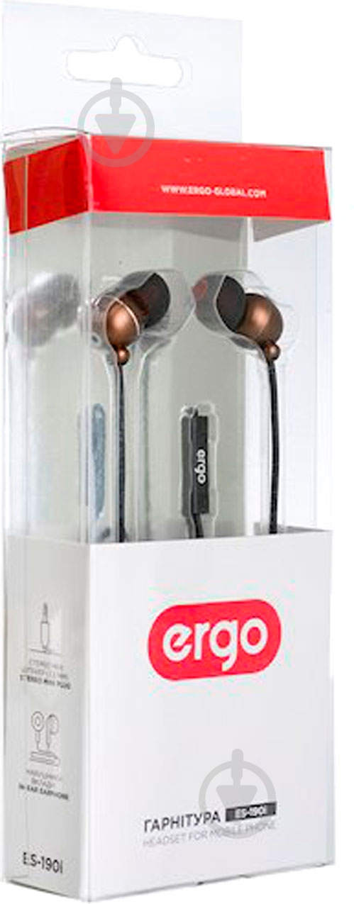 Наушники Ergo ES-190i bronze - фото 3 Наушники Ergo ES-190i bronze - фото 3