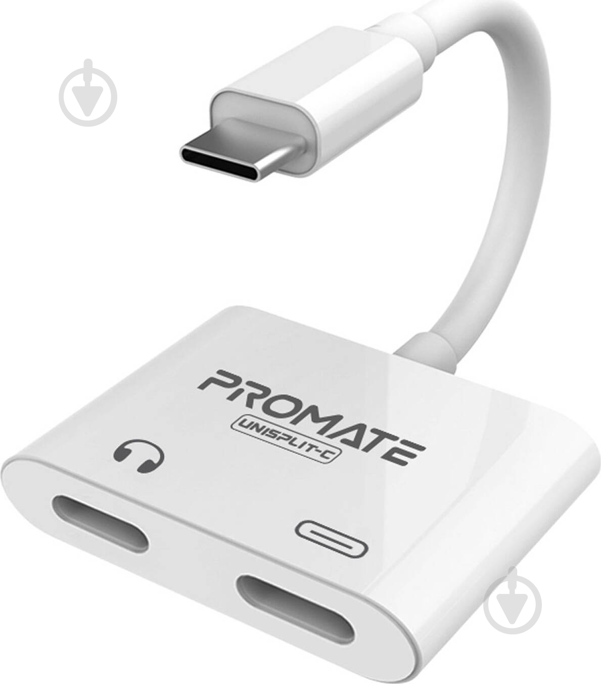 Адаптер Promate UniSplit-C USB-C / USB-C Audio Jack + 15Вт PD USB-C 0,07 м білий (unisplit-c.white) - фото 1 Адаптер Promate UniSplit-C USB-C / USB-C Audio Jack + 15Вт PD USB-C 0,07 м білий (unisplit-c.white) - фото 1