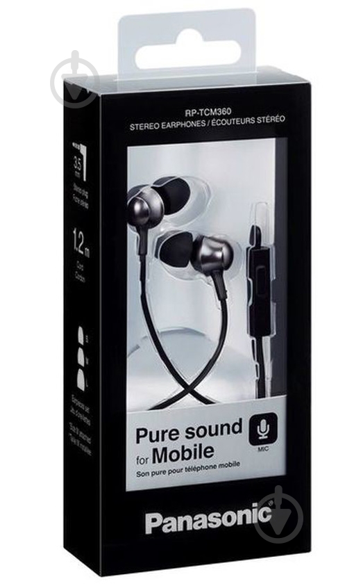 Наушники Panasonic RP-TCM360GC-K black - фото 3 Наушники Panasonic RP-TCM360GC-K black - фото 3