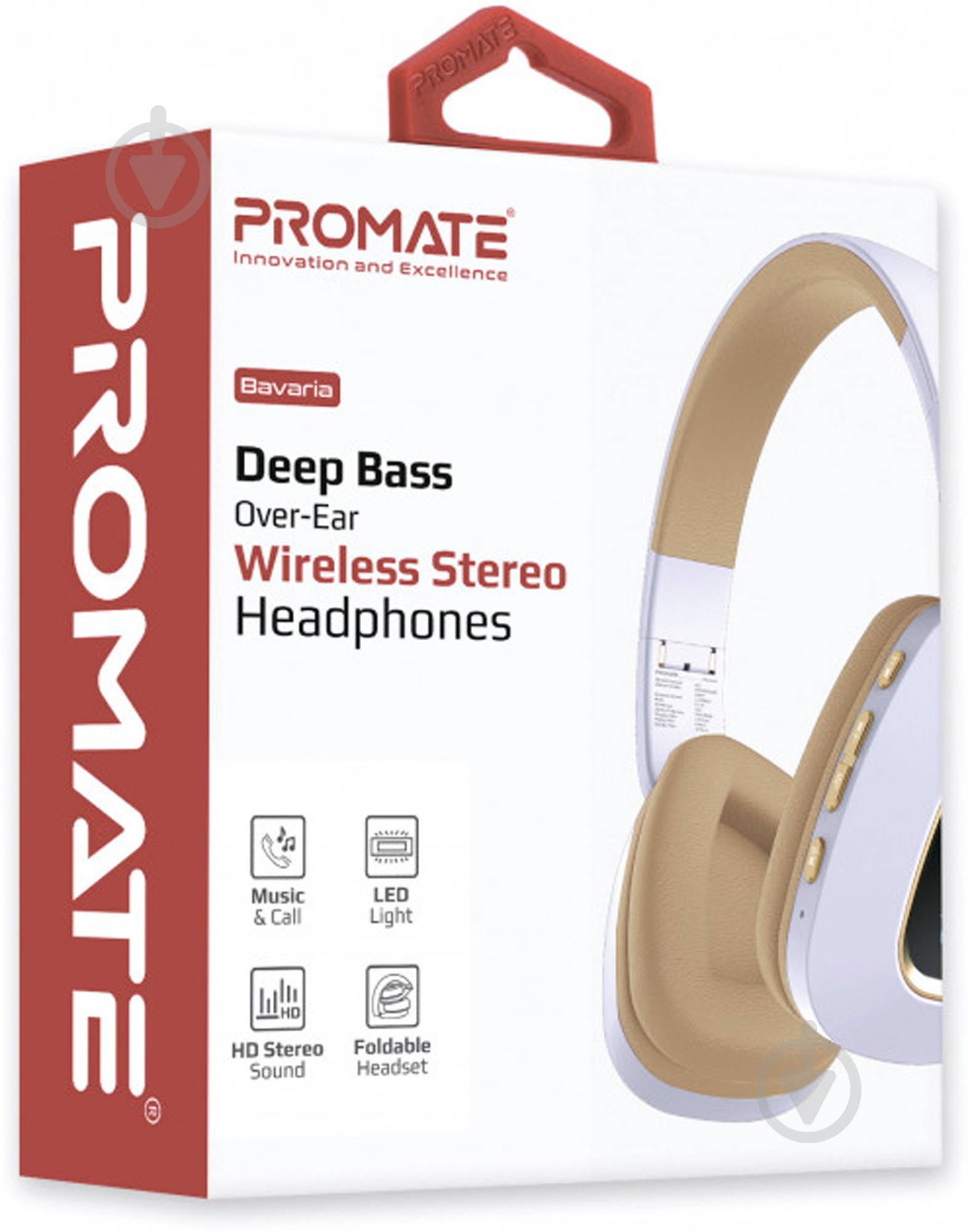 Наушники Promate Bavaria Bluetooth 5 LED white (bavaria.white) - фото 7