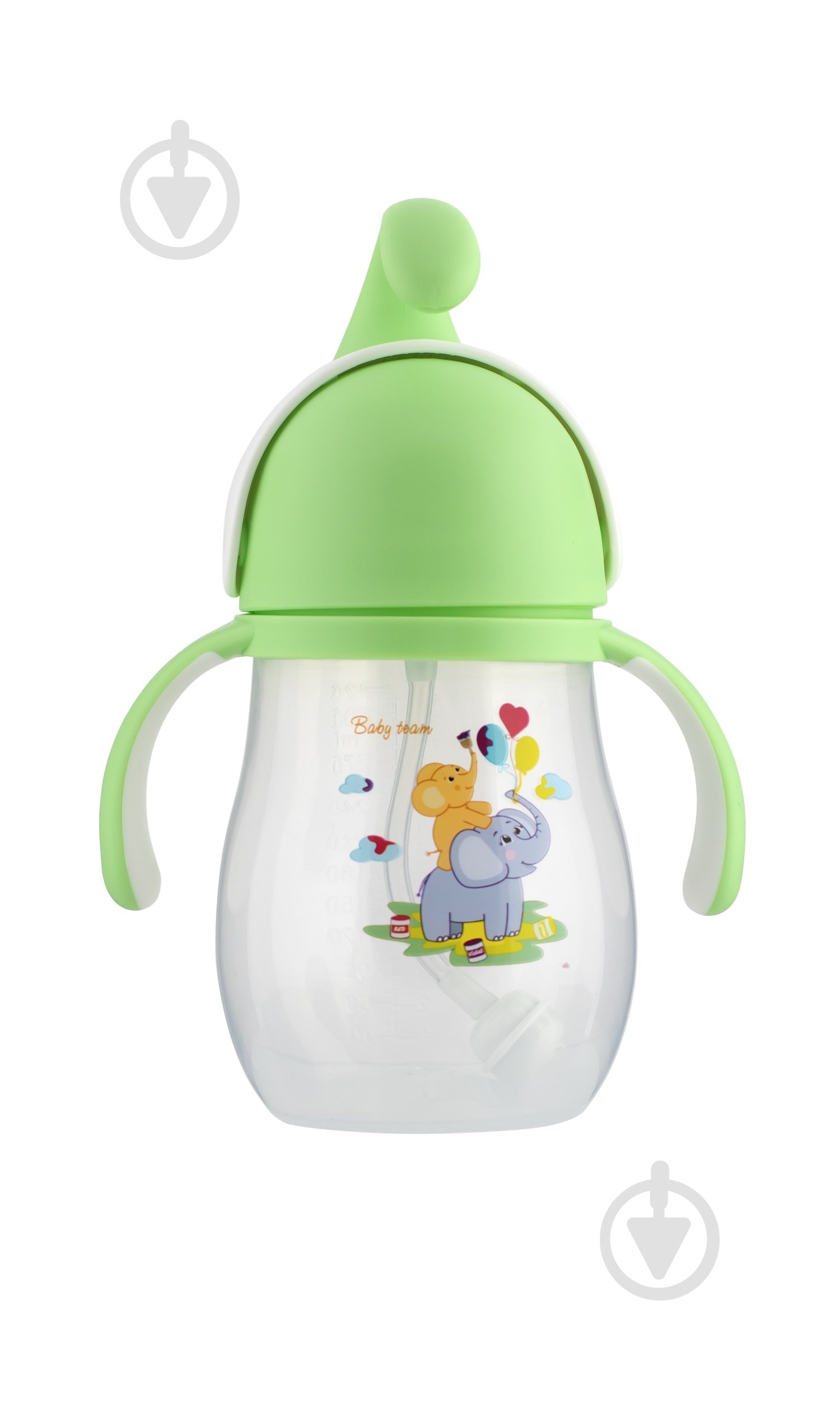 Поїльник Baby Team з силіконовою трубочкою та ручками 5009 - фото 4