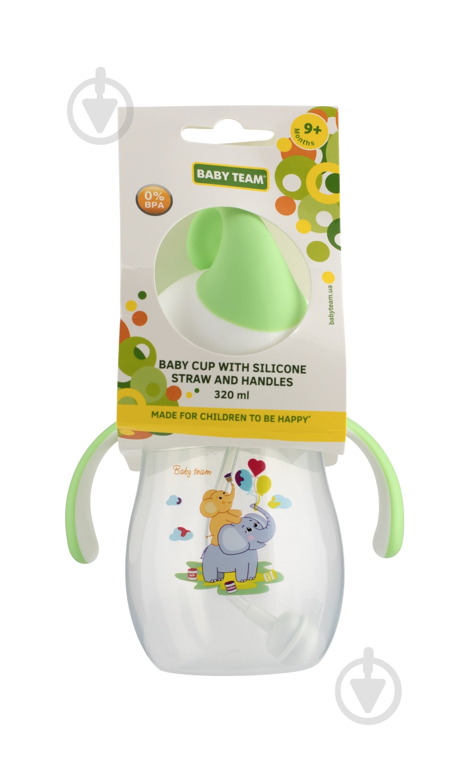 Поїльник Baby Team з силіконовою трубочкою та ручками 5009 - фото 1